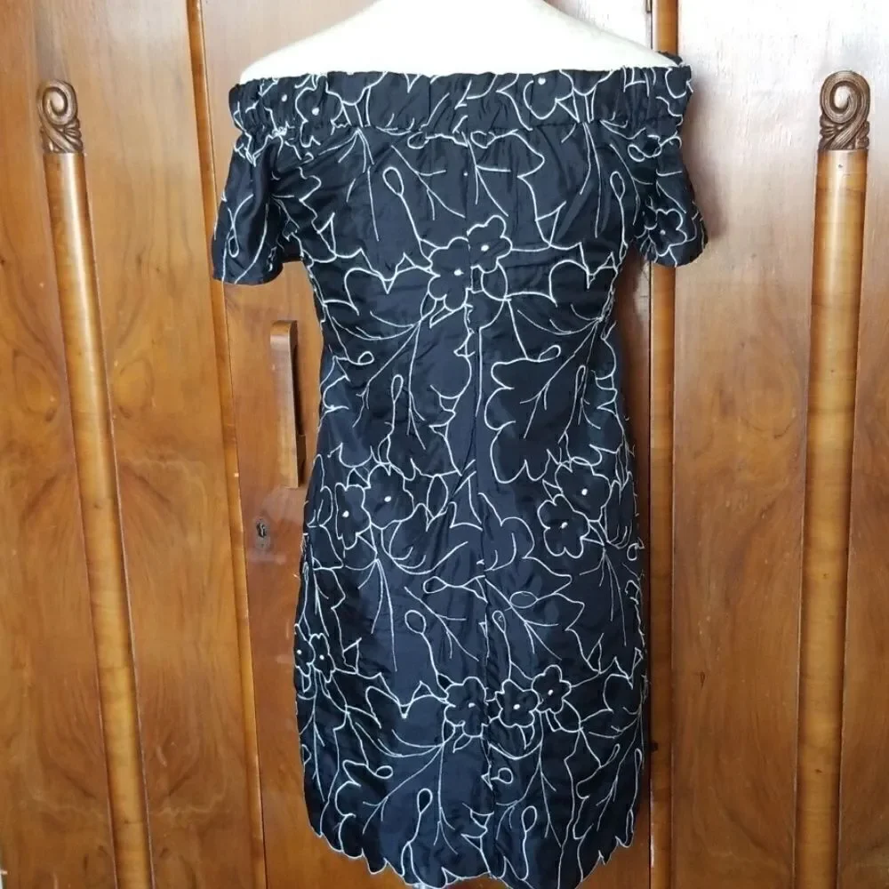 Lu Lu Lame Blk & Wht Silk Mini, M - Picture 4 of 5